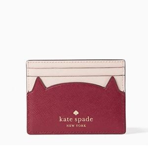Kate Spade meow cat small slim cardholder